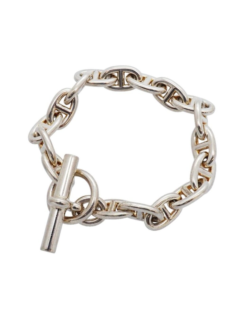 Hermes Bracelet Chaine D'ancre MM 17 Links 925 Sterling Silver
